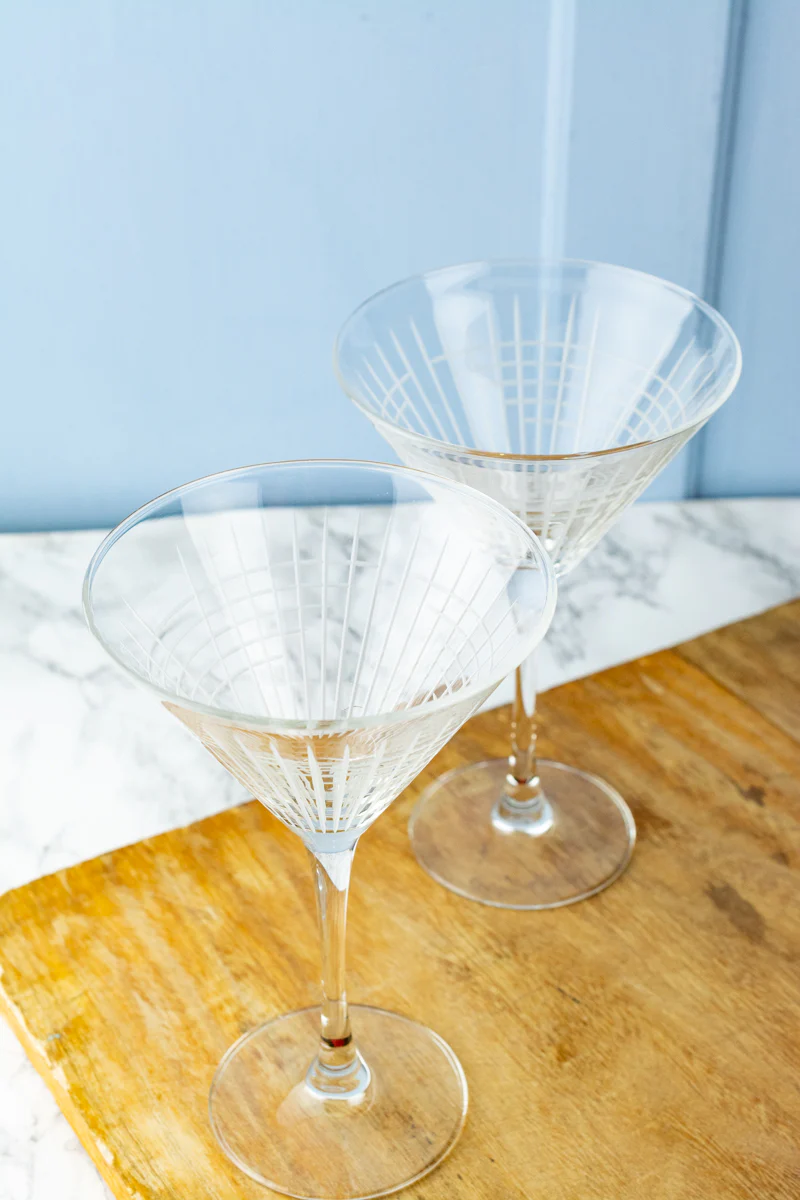 Hand-Engraved Martini Glasses - Set of 2 - Image 4