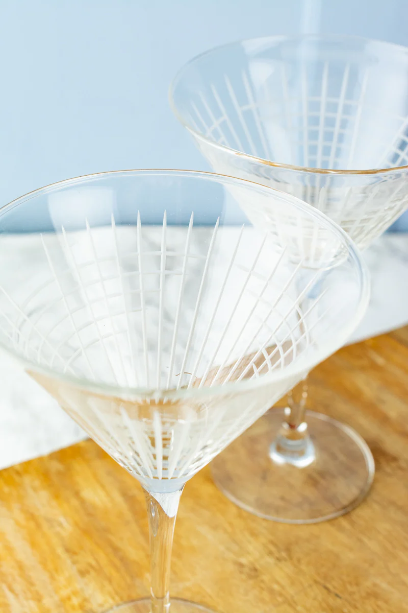 Hand-Engraved Martini Glasses - Set of 2 - Image 5