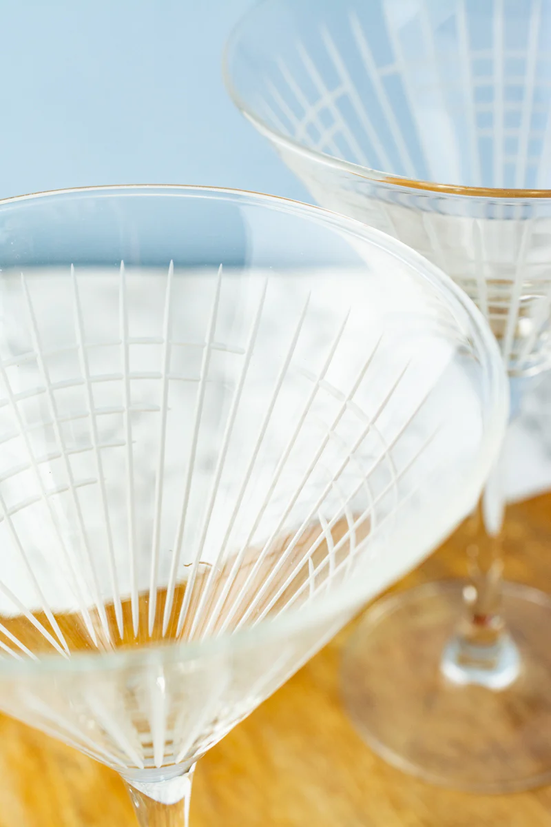 Hand-Engraved Martini Glasses - Set of 2 - Image 6