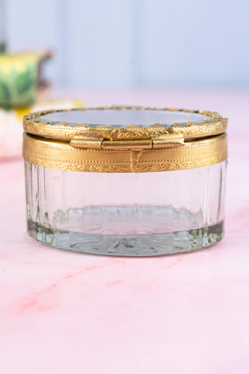 Petite Brass & Beveled Glass Box - Image 11