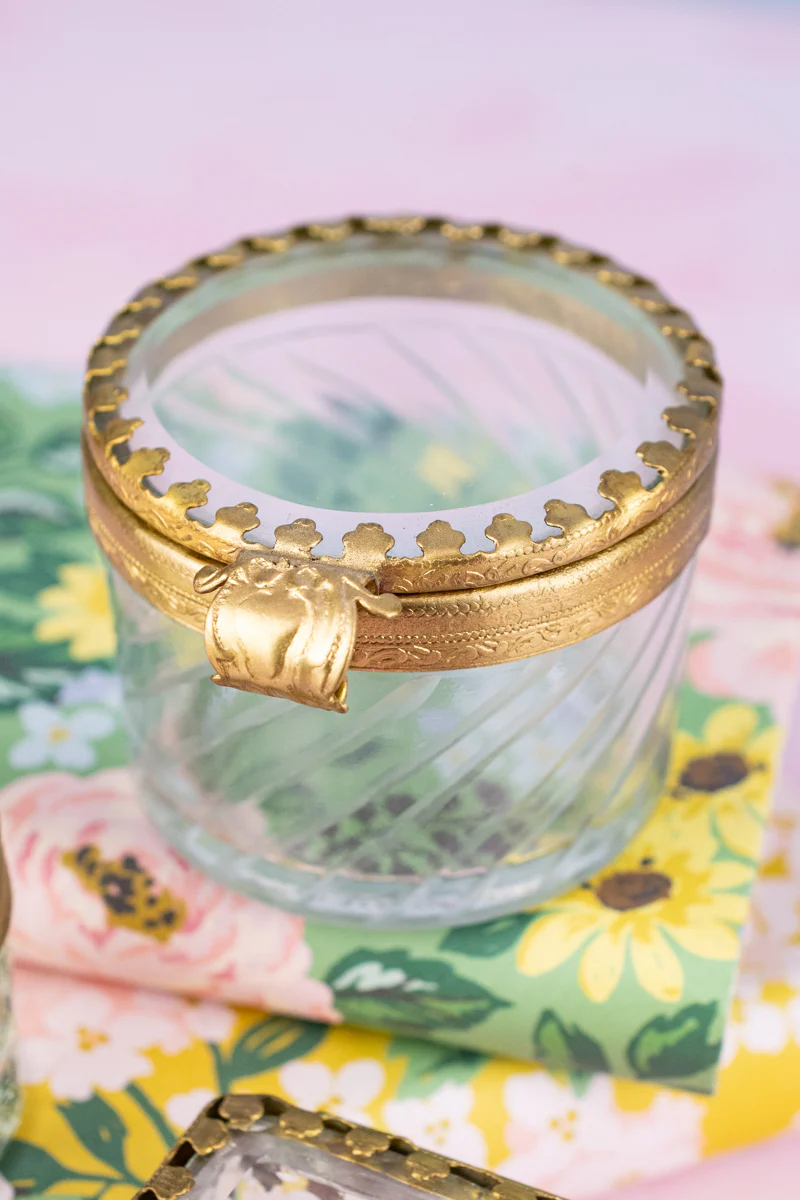 Petite Brass & Beveled Glass Box - Image 12