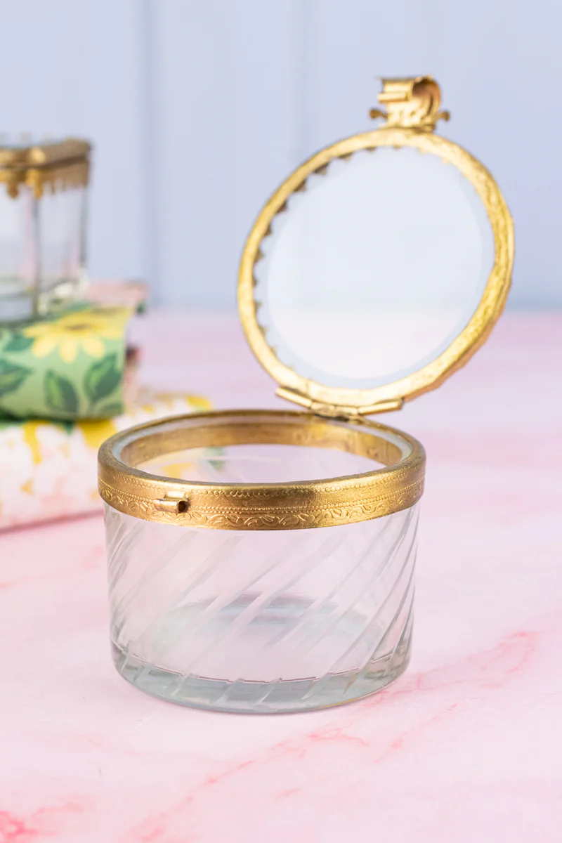Petite Brass & Beveled Glass Box - Image 13