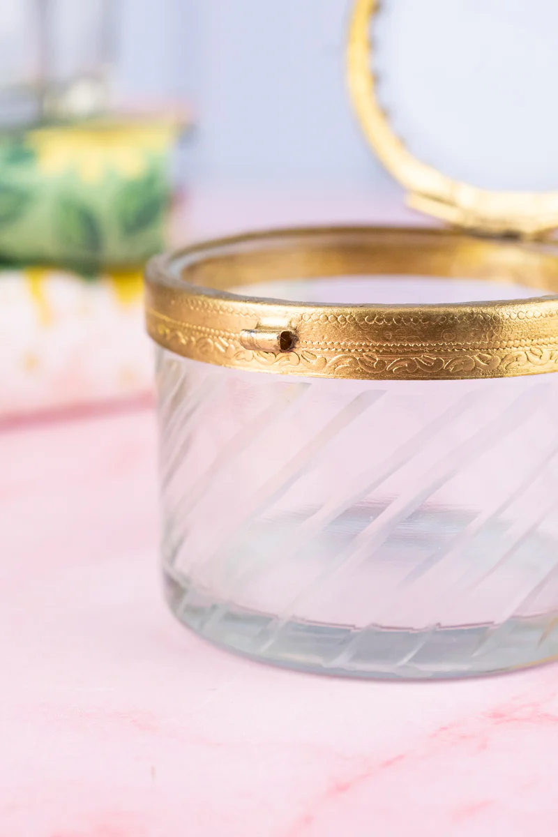 Petite Brass & Beveled Glass Box - Image 14