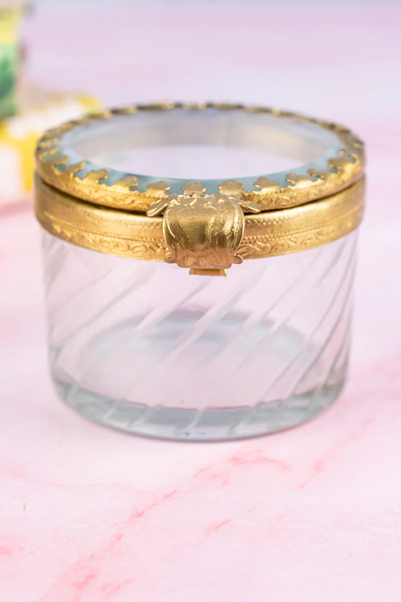 Petite Brass & Beveled Glass Box - Image 15