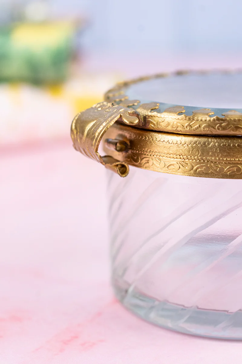 Petite Brass & Beveled Glass Box - Image 16