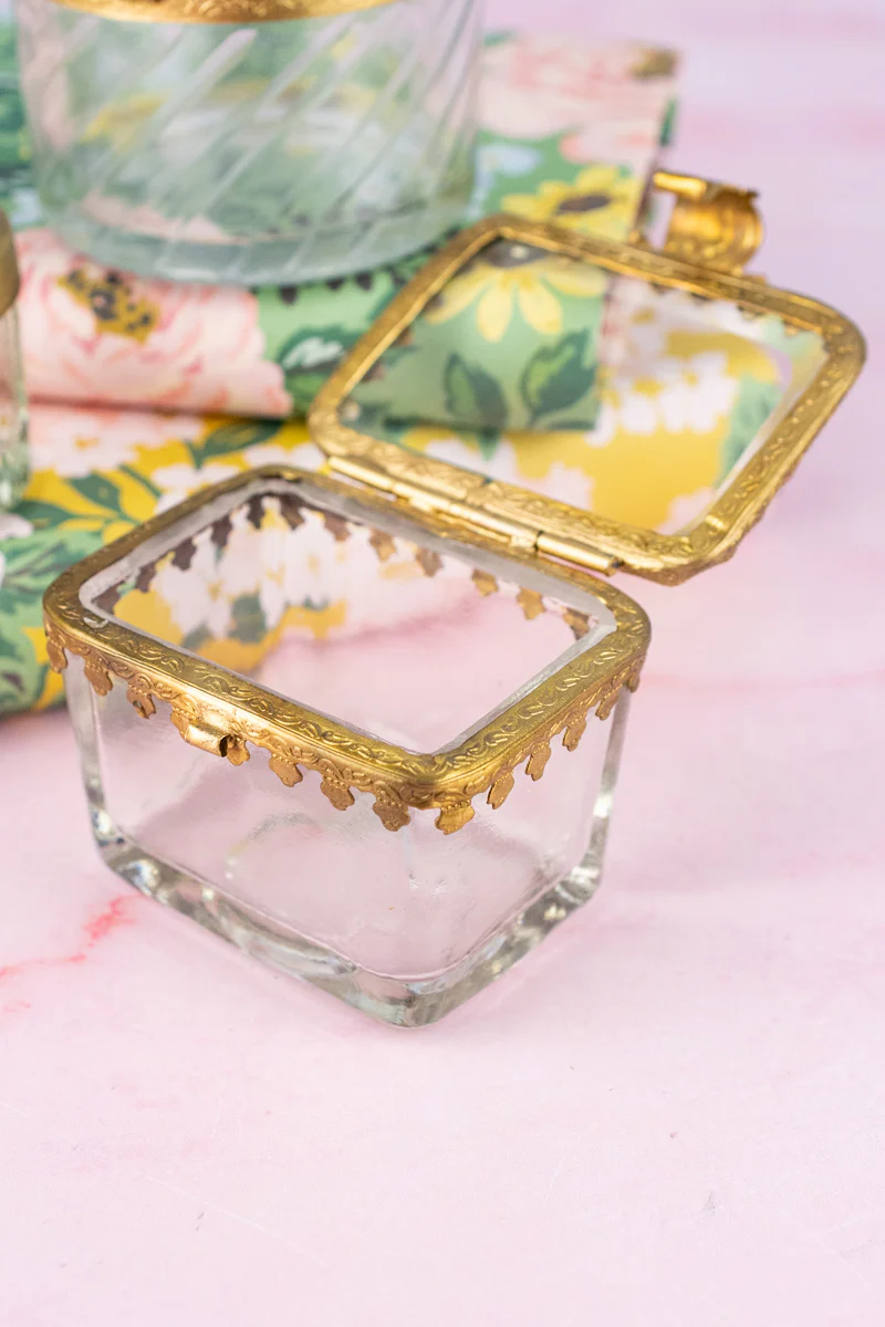 Petite Brass & Beveled Glass Box - Image 21
