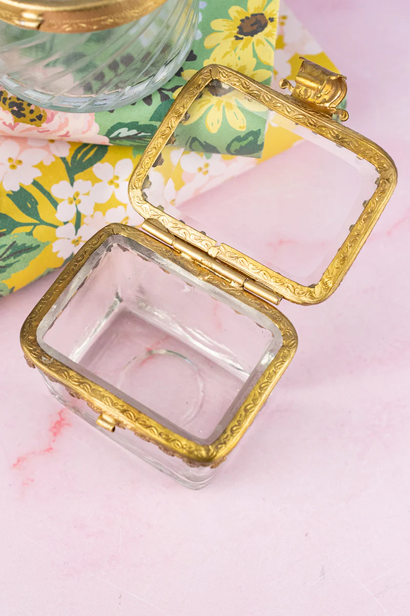 Petite Brass & Beveled Glass Box - Image 22