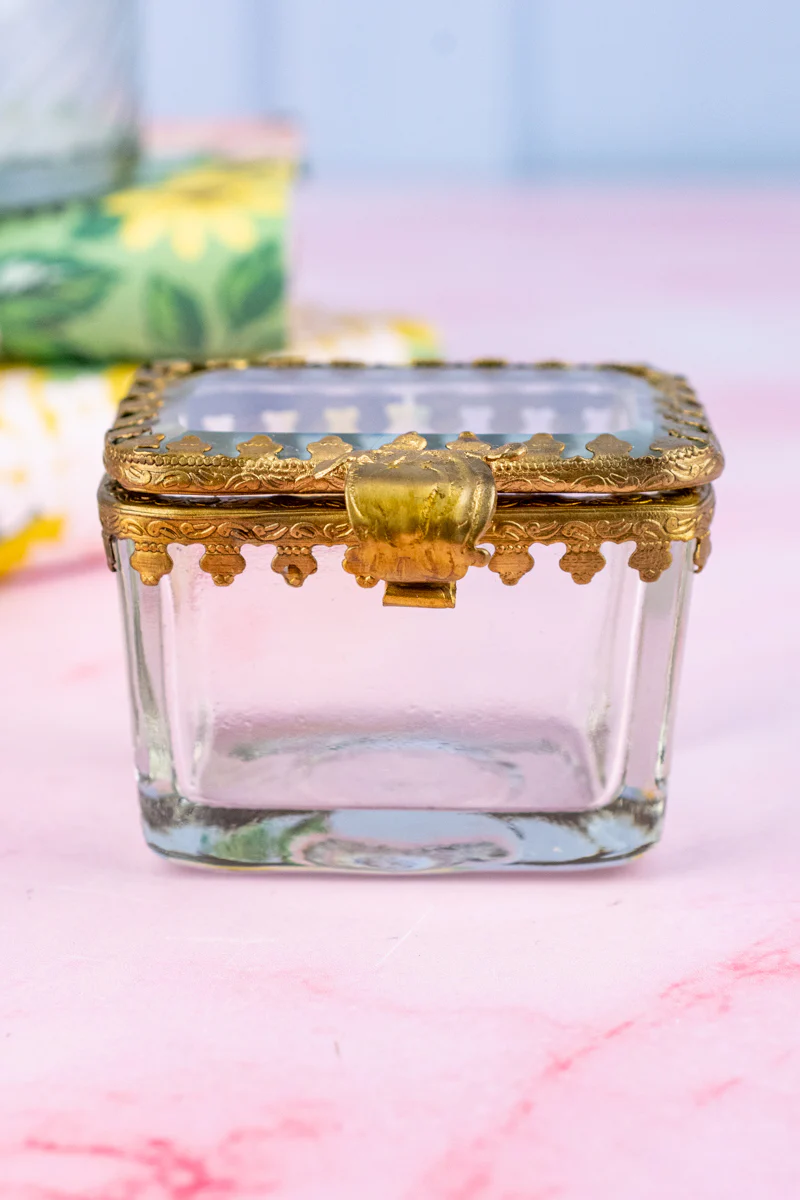 Petite Brass & Beveled Glass Box - Image 24
