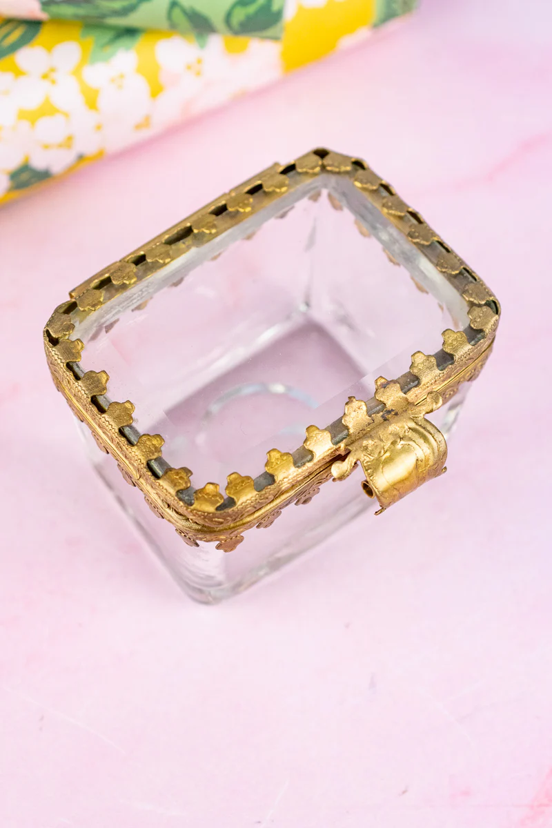 Petite Brass & Beveled Glass Box - Image 25