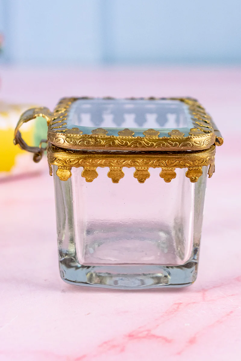 Petite Brass & Beveled Glass Box - Image 26