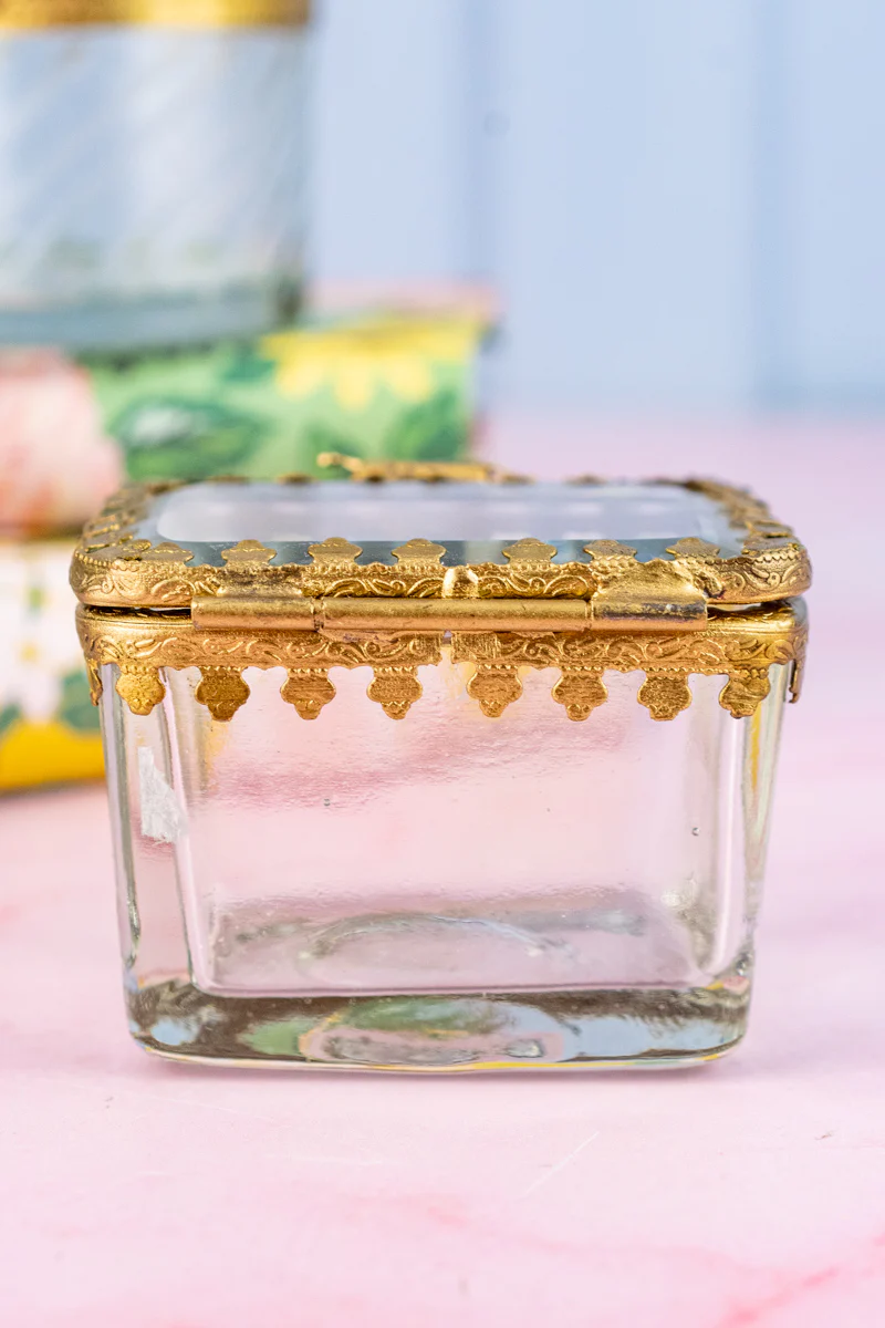 Petite Brass & Beveled Glass Box - Image 27