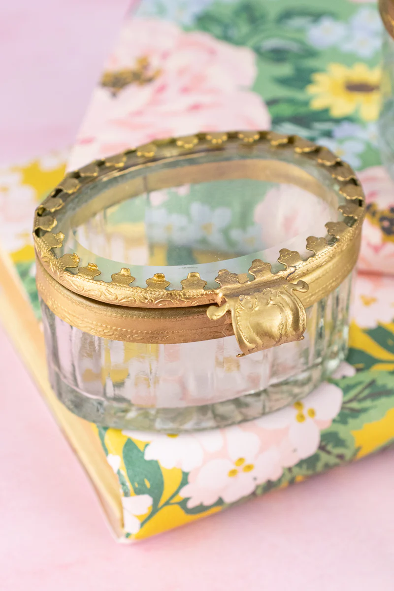 Petite Brass & Beveled Glass Box - Image 4