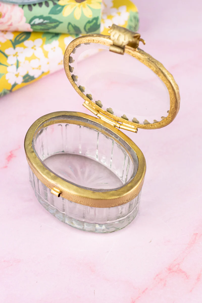 Petite Brass & Beveled Glass Box - Image 5