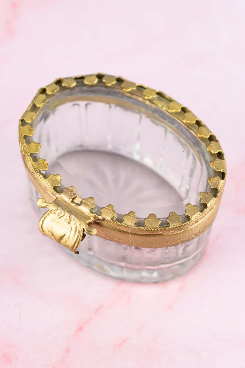 Petite Brass & Beveled Glass Box - Image 7