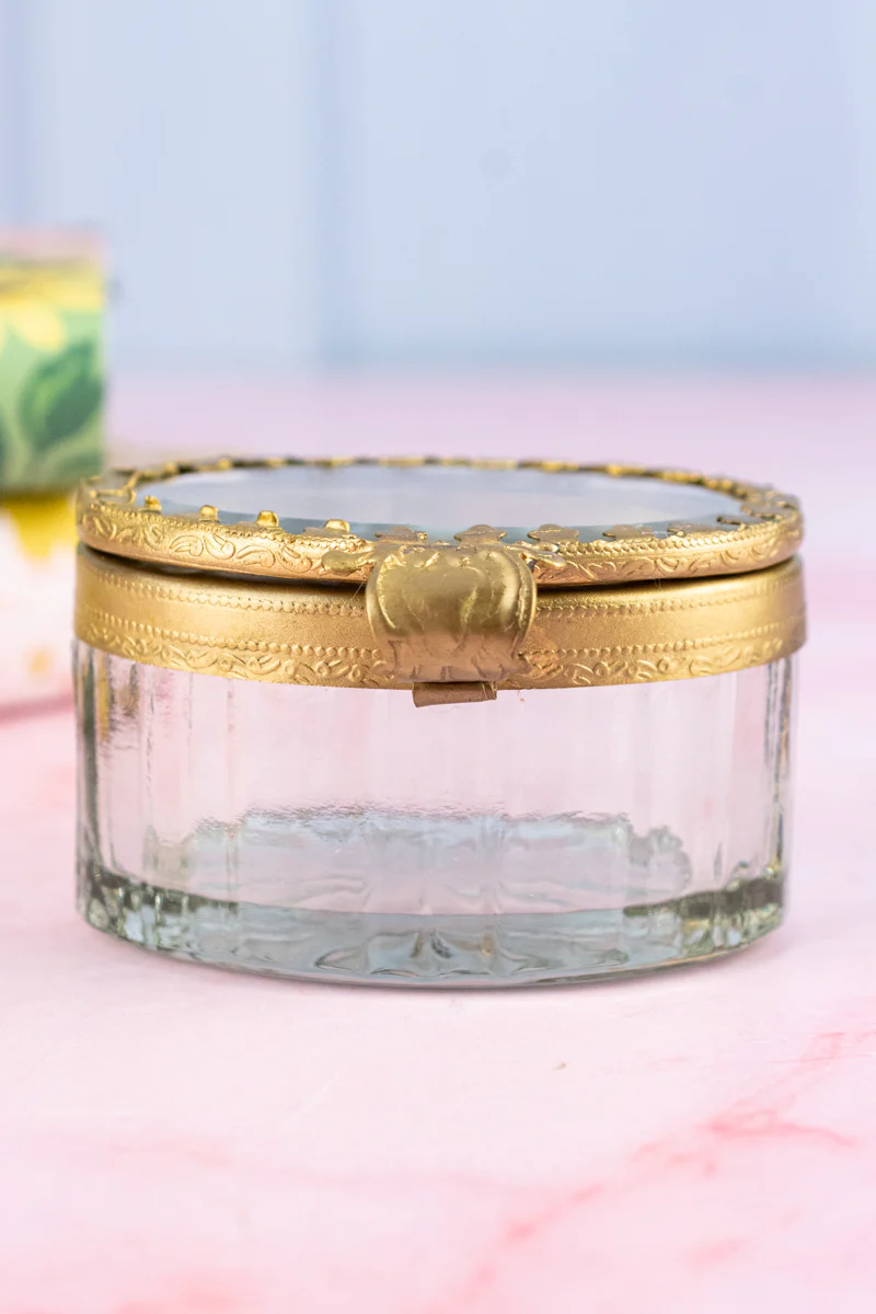 Petite Brass & Beveled Glass Box - Image 8