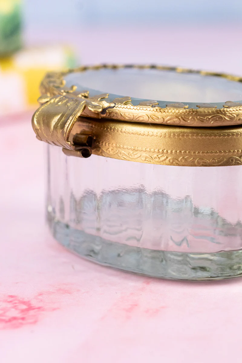 Petite Brass & Beveled Glass Box - Image 9