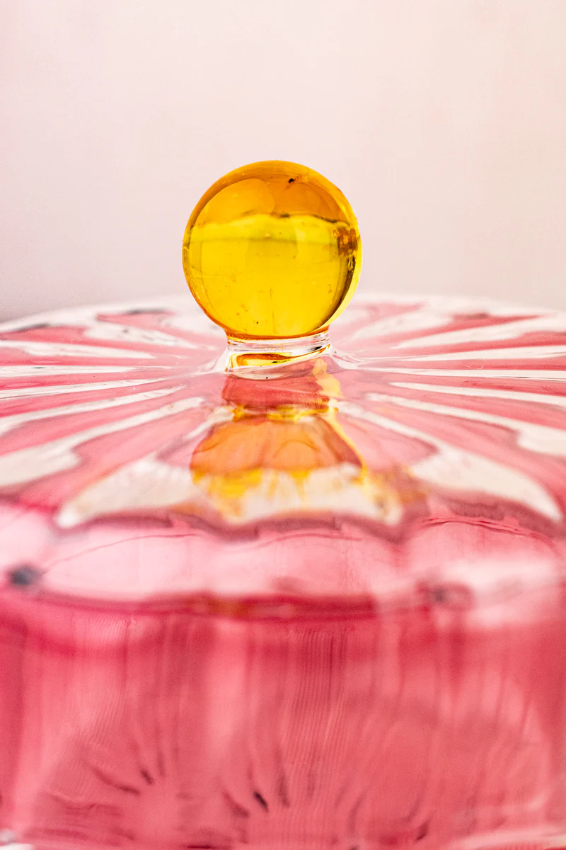Pink Glass Jar with Lid - Image 5