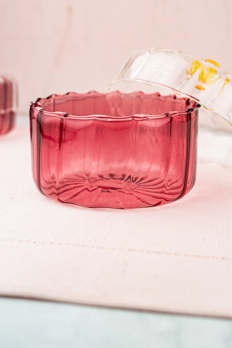 Pink Glass Jar with Lid - Image 6