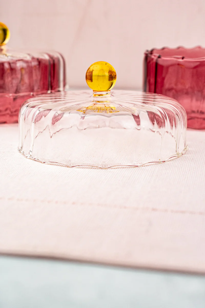 Pink Glass Jar with Lid - Image 9