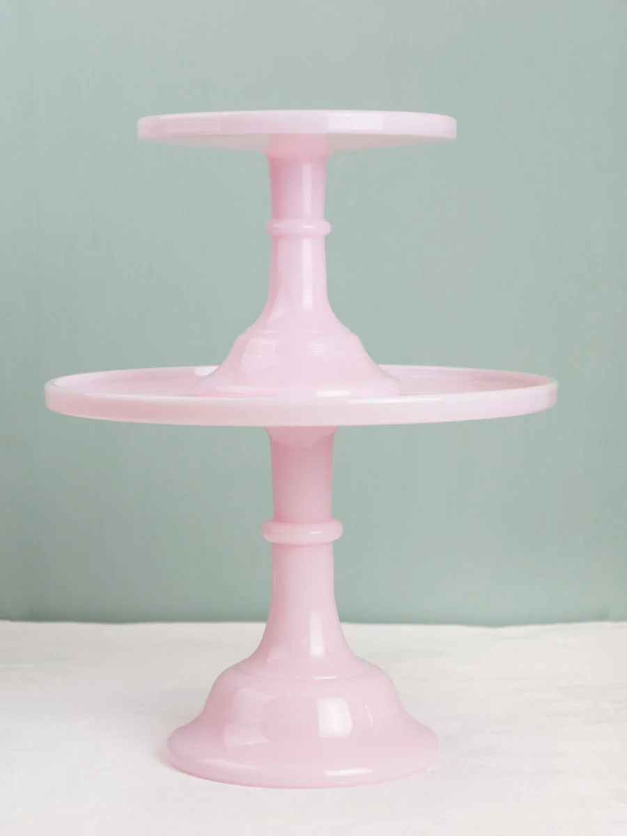 Pink Milk Glass Cake Stand - 6" - Image 4
