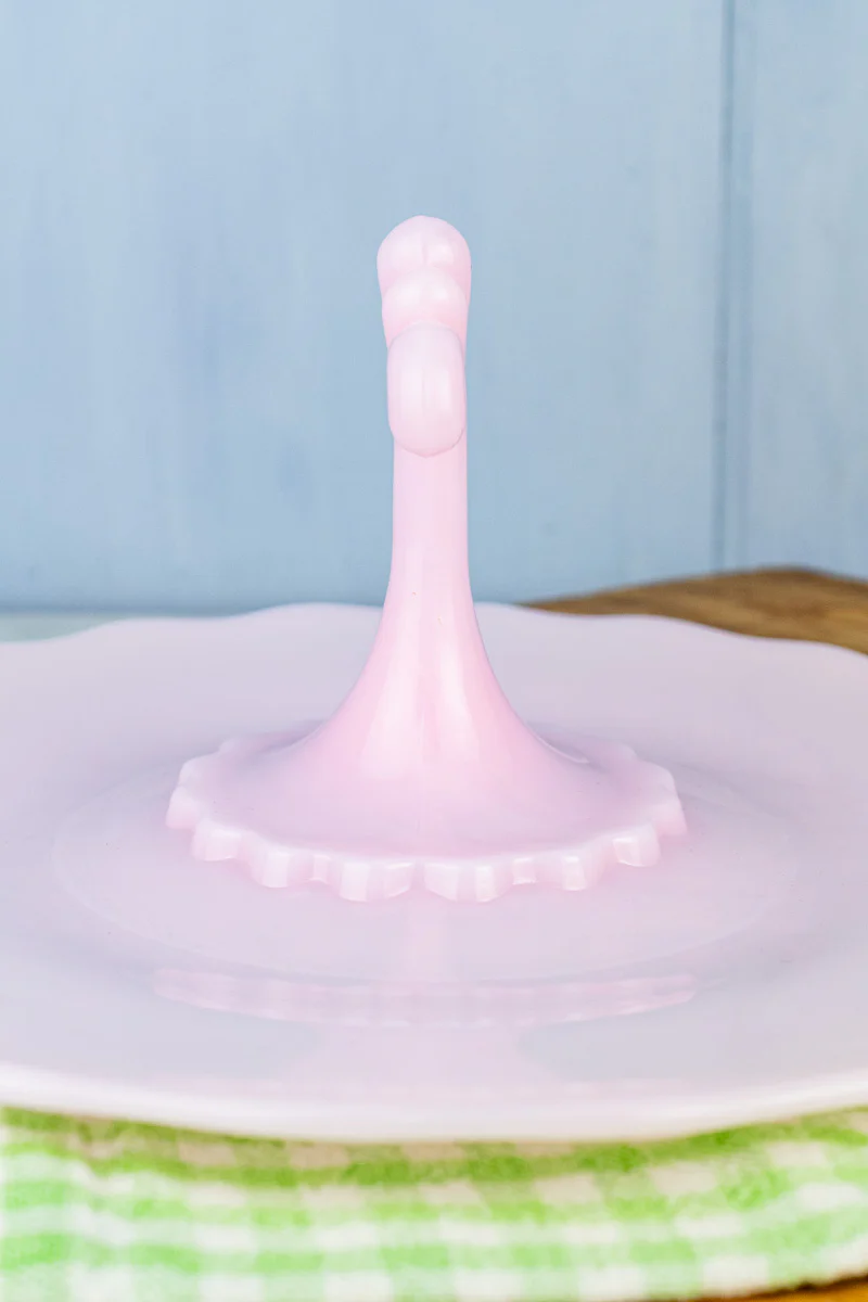 Pink Milk Glass Tidbit Tray - Image 4