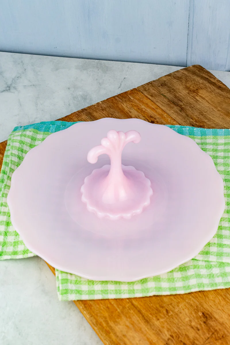 Pink Milk Glass Tidbit Tray - Image 5