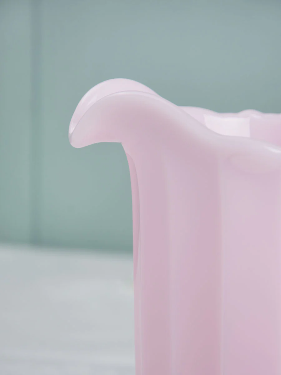 Pink Milk Glass Panel Pitcher - Image 3
