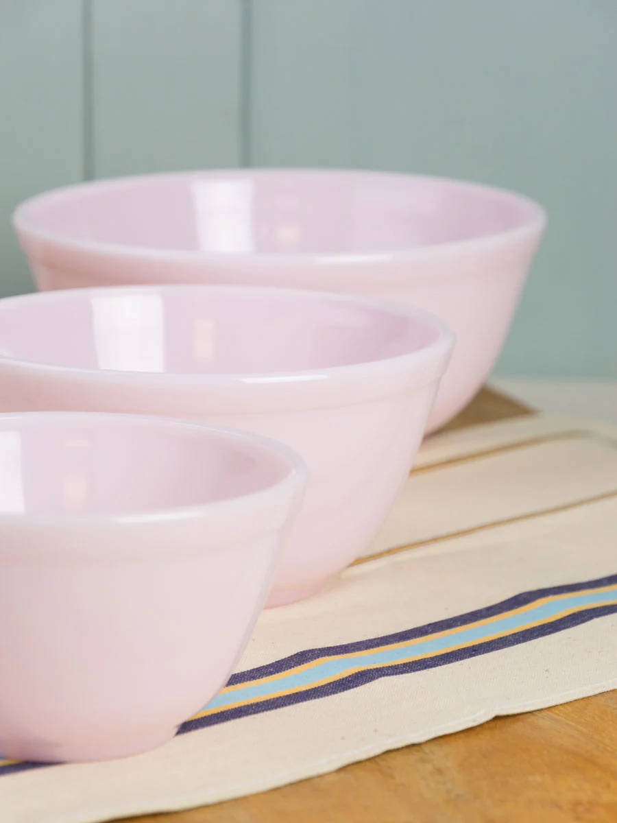 Pink Milk Glass Mixing Bowls - Set of 3 - Image 3