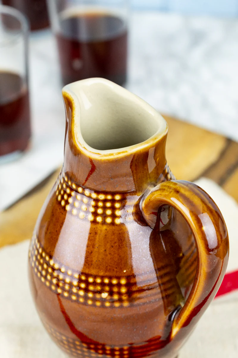 Vintage French Stoneware Wine Pitcher - Image 12