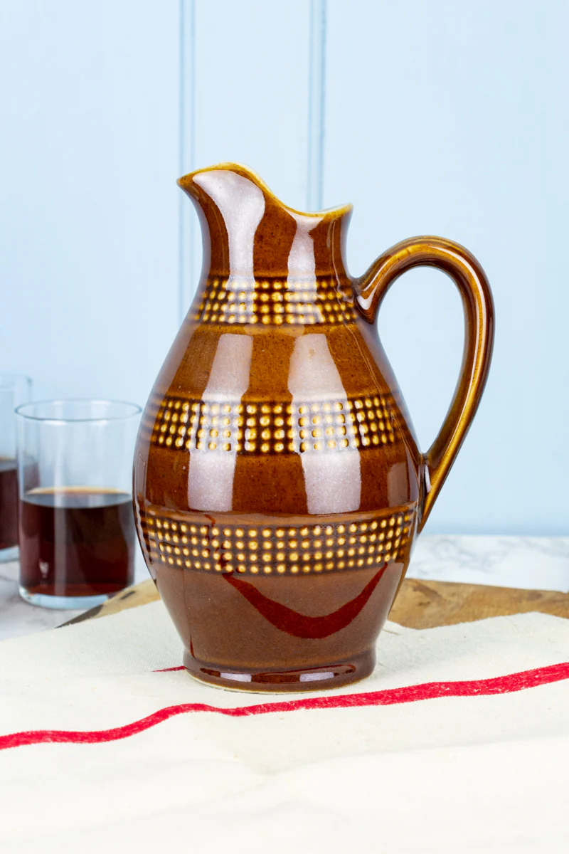 Vintage French Stoneware Wine Pitcher - Image 4