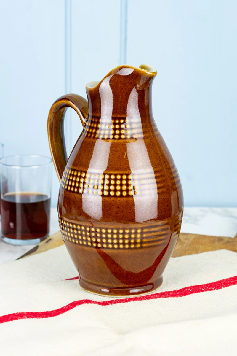 Vintage French Stoneware Wine Pitcher - Image 5