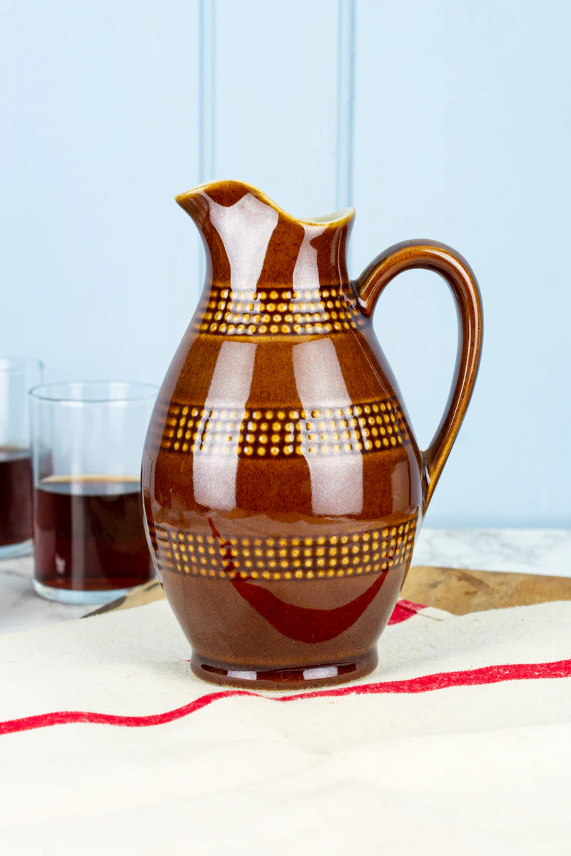 Vintage French Stoneware Wine Pitcher - Image 7