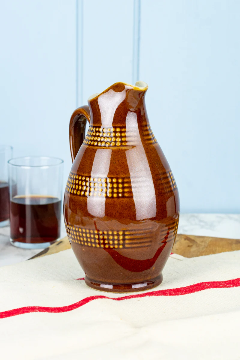 Vintage French Stoneware Wine Pitcher - Image 8