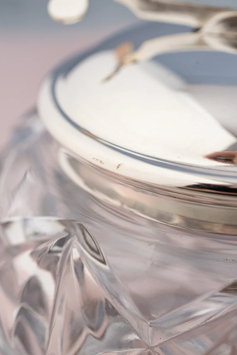 Vintage Glass and Silverplate Sugar Bowl - Image 23