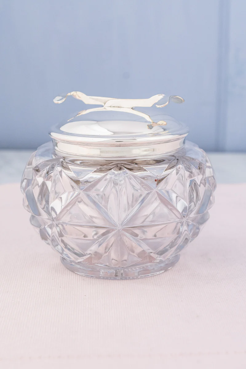 Vintage Glass and Silverplate Sugar Bowl - Image 3