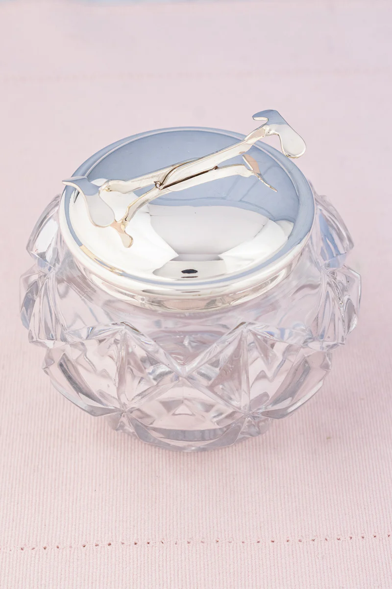Vintage Glass and Silverplate Sugar Bowl - Image 5