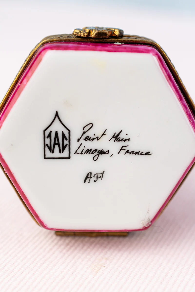 Vintage Limoges Harp Trinket Box - Image 12