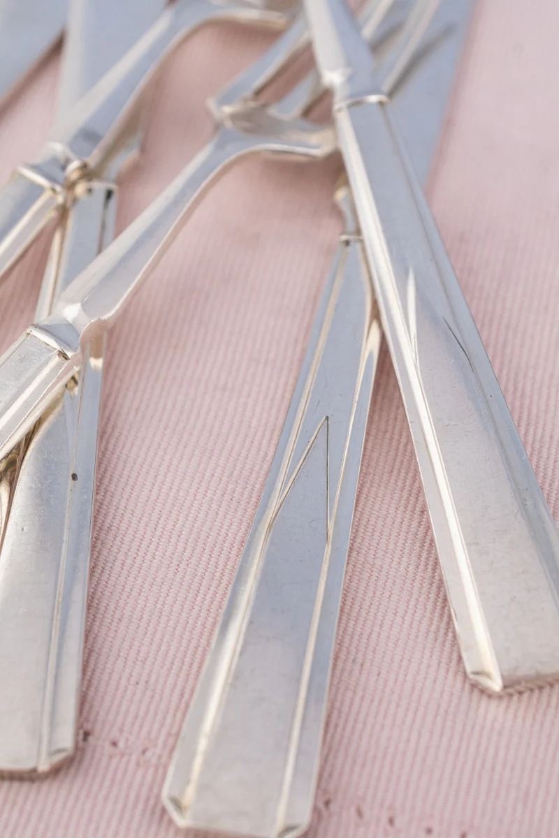 Vintage Silverplate Cunard White Star Line Fork & Knife Set - Image 10