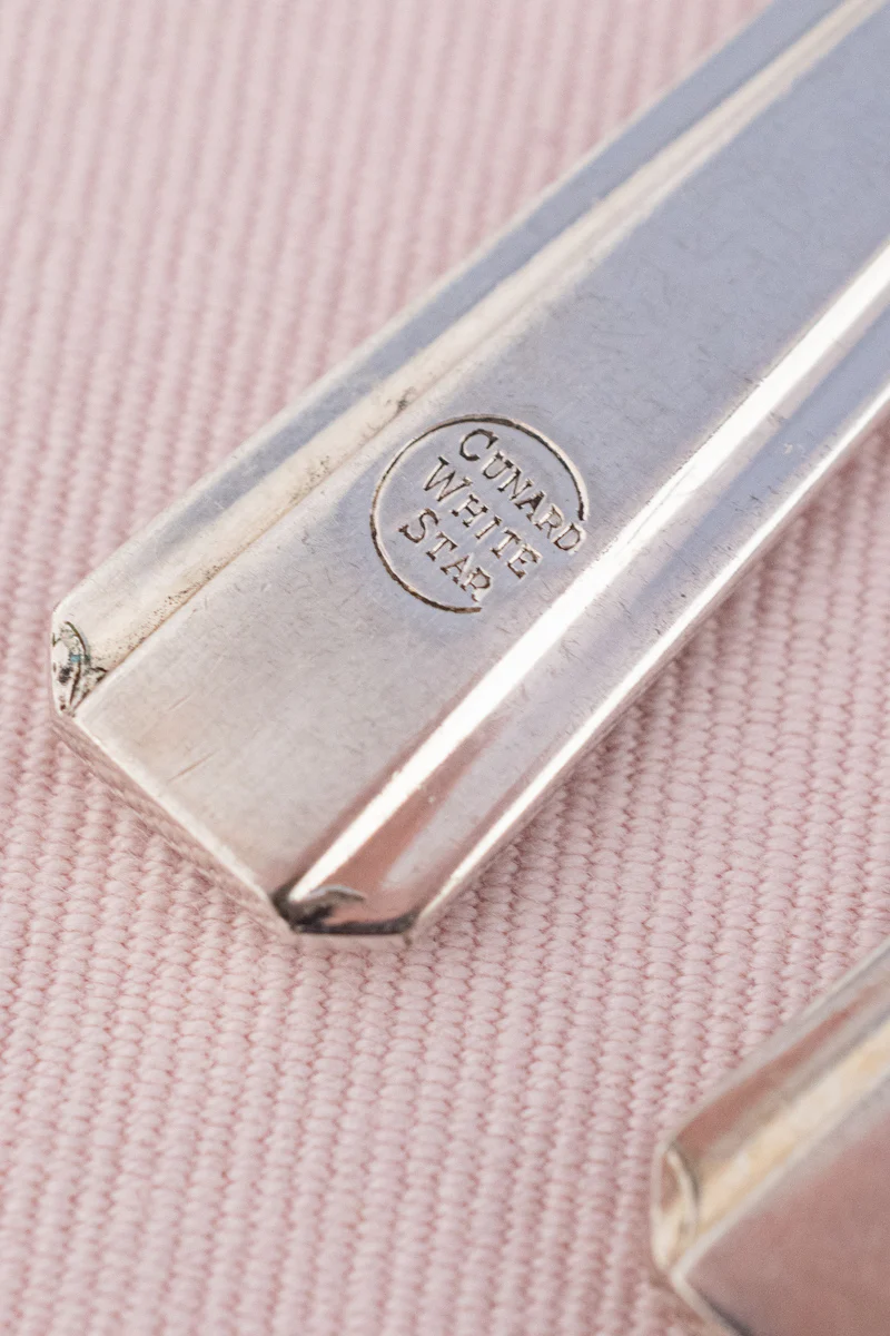 Vintage Silverplate Cunard White Star Line Fork & Knife Set - Image 12