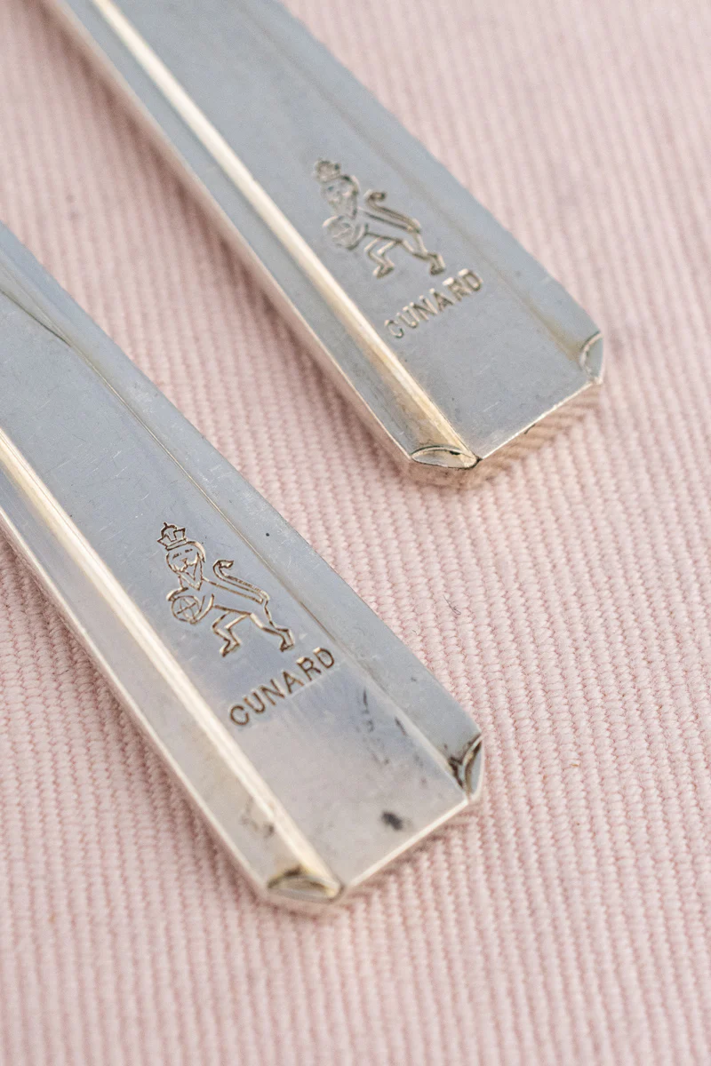 Vintage Silverplate Cunard White Star Line Fork & Knife Set - Image 14