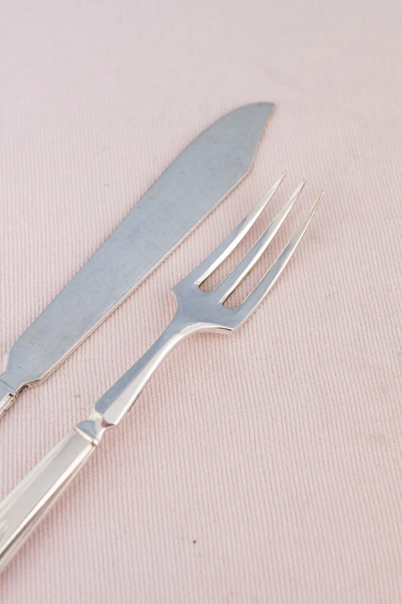 Vintage Silverplate Cunard White Star Line Fork & Knife Set - Image 5